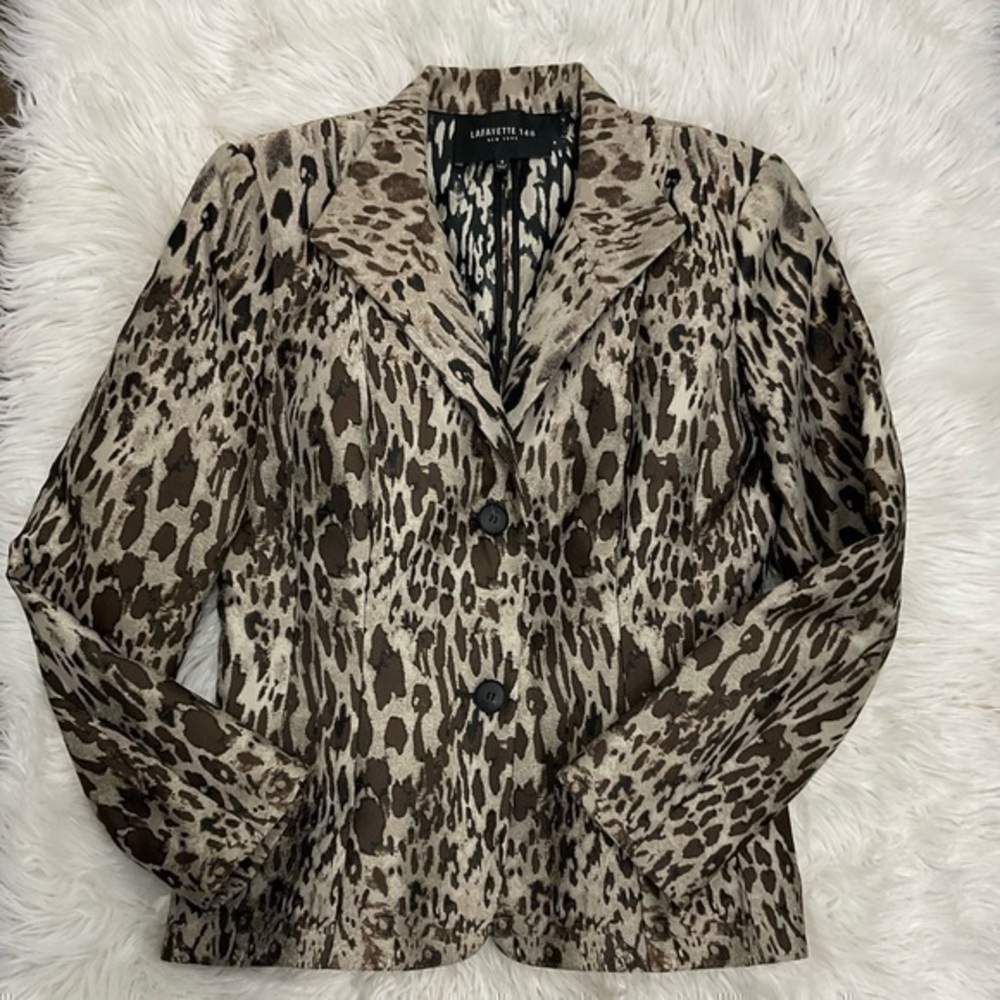 Lafayette 148  New York Animal Print Jacket Size 4